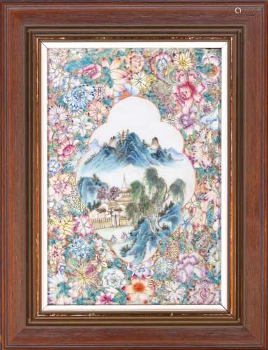 A Chinese Enameled Porcelain Plaque