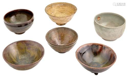 A Group of Japanese Chawan Tea Bowls