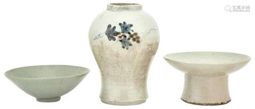 Three Korean Glazed Earthenware Vessels
