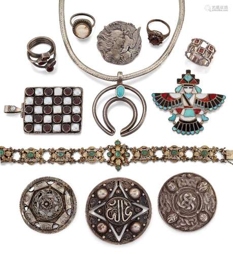 A group of silver and various other jewellery, including: a 19th century Austro Hungarian silver