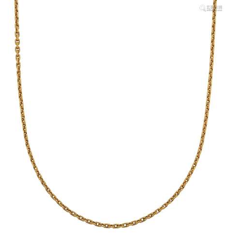 A chain-link necklace, of faceted fetter-link design, length 23.0cmPlease refer to department for