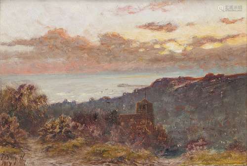 Sidney Pike, British exh 1880-1907- Evening Over Hastings, 1917; oil on board, 15x23cmPlease refer