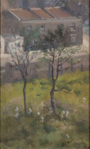 Paul Maitland, British 1863-1909- Edith Terrace, Chelsea, circa 1907; oil on panel, signed,