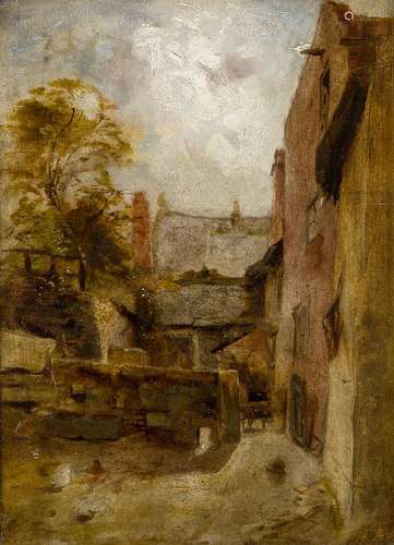 William Huggins, British 1820-1884- Sketch for Bideston Farm House, 1850; oil on board, signed,