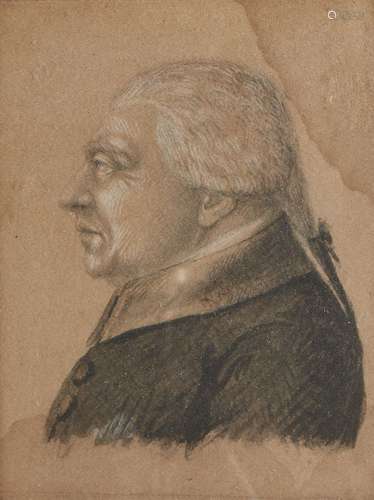 British Provincial School, late 18th century- Portrait of George III, quarter-length turned to the