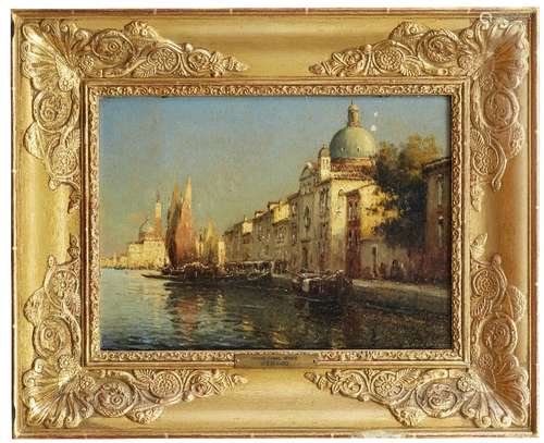 Antoine Bouvard, French 1870-1956- Grand Canal, Venice; oil on canvas, signed, 24.5x33cm (ARR) (