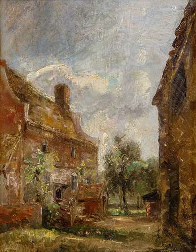 Thomas Churchyard, British 1798-1865- Kingston Farm, Woodbridge No 1; oil on board, 16.2x12.5cm