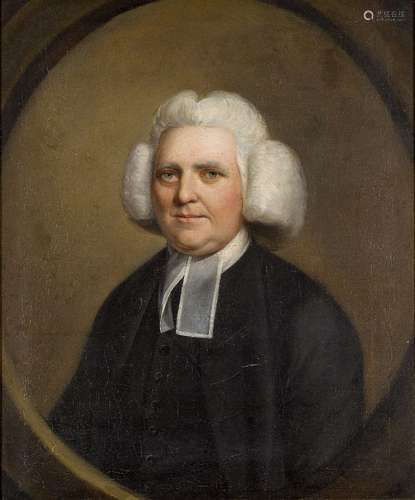 British School, early-mid 19th century- Portrait of a cleric, half-length turned to the left in