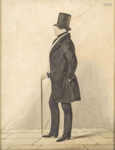 Richard Dighton, British 1795-1880- Portrait of Lord Adolphus FitzClarence, in profile, full-length;