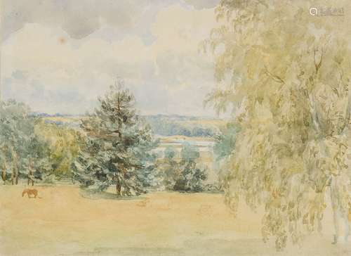 Thomas Churchyard, British 1798-1865- View from Melton of Deben and Wilford Bridge; watercolour,