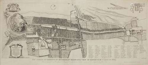 Robert Kirkwood, British fl.1800- Facsimile of Gordon of Rothemay's Bird's Eye View of Edinburgh