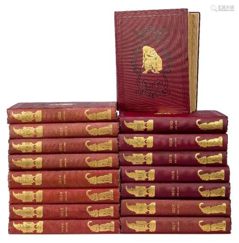 PUNCH ANNUALS, Vol. 164 - 179, gilt highlighted red cloth boards, Bradbury, Agnew & Co Ltd, London