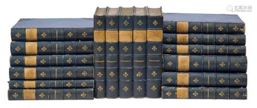 STEVENSON, (R. L.), WORKS BY ROBERT LOUIS STEVENSON, 17 Vols., blue part-leather, Chatto & Windus,