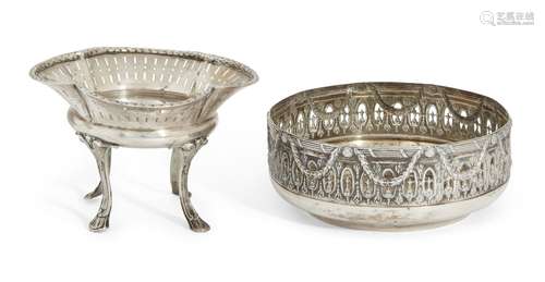 A German silver bonbon dish, Schwäbisch Gmünd, Wilhelm Binder, designed with laurel garland