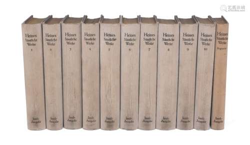 HEINES, (H.), SÄMTLICHE WERKE, 10 Vols., blue cloth boards, Insel, Leipzig 1910-20 (11)Please