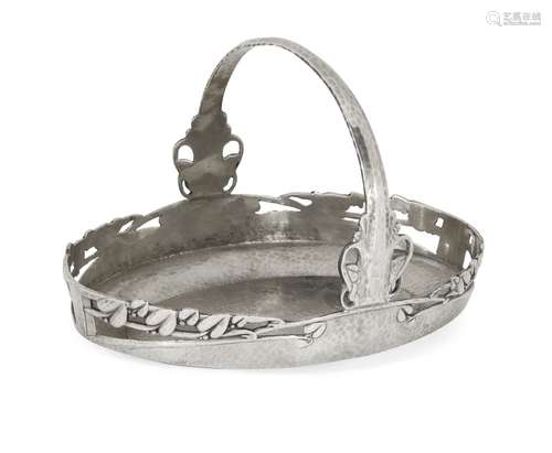 Archibald Knox (1864-1933), a Liberty & Co pewter fruit basket c.1905, Stamped English Pewter,