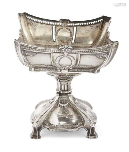 A German .800 silver pedestal fruit bowl, Schwäbisch Gmünd, Binder Wilhelm (est. 1863), the
