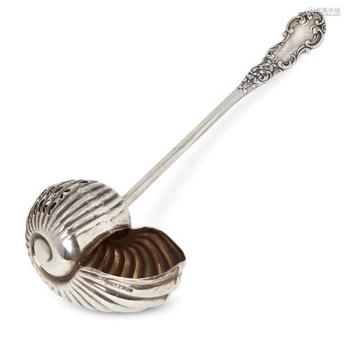 An Edwardian silver shell sifting spoon, Birmingham, 1900, Cooper Brothers & Sons Ltd, the