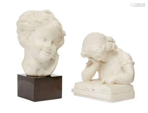 A French marble bust of a laughing boy, in the style of Jean-Baptiste Carpeaux, late 19th century,