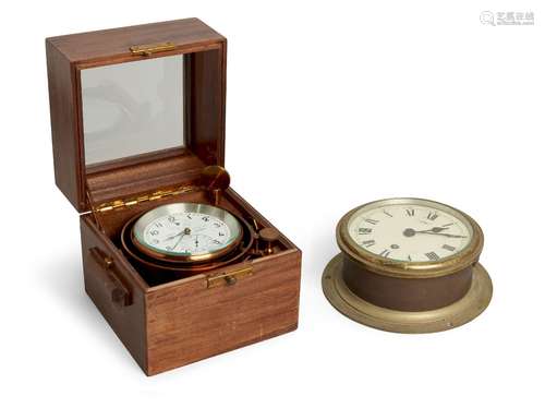 A two-day marine chronometer by Henry Browne & Son Ltd, early 20th century, no. 3605, the enamel