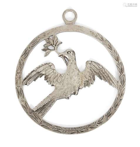 A George IV silver Masonic collar jewel, Thomas Harper I, London 1822, with loop fitting, 7cm