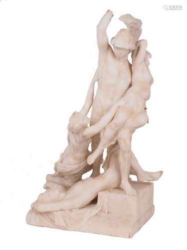 Pietro Bazzanti, Italian, 1825-1895, a marble sculpture depicting The Rape of Polyxena, after the