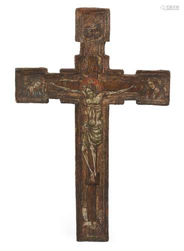 A Crucifix in the manner of the fifteenth century Southern Italian School, 19th Century and later,