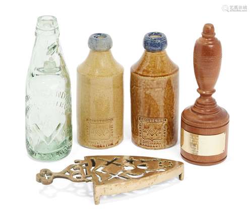 A collection of Masonic interest bottles and objects of vertu, early 20th century and later, to