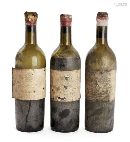 Three bottles of Chateau Lafite Rothschild, 1893 (3)Please refer to department for condition report