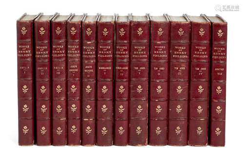 FIELDING, (G.), THE WORKS OF HENRY FIELDING, Ed., G. SAINTSBURY, 12Vols., red half-leather marble