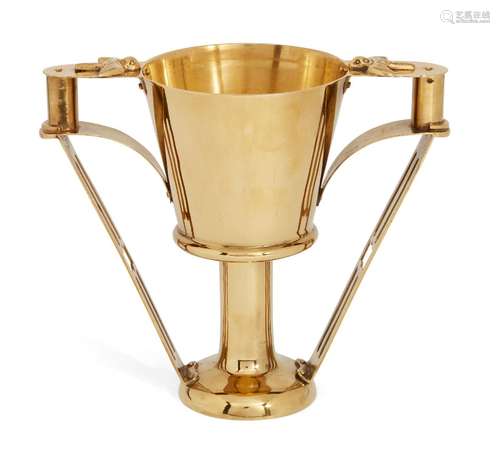 A twin-handled silver gilt Nestor goblet, Chester, c.1906, George Nathan and Ridley Hayes., in the