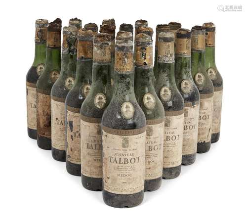 Twenty one half bottles of Chateau Talbot Gran Cru Classe, 1961 (21)Please refer to department for