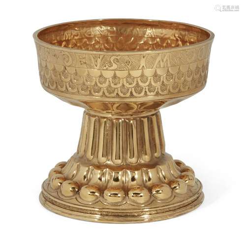 A George V silver gilt replica of the Tudor 'Holms' cup, Chester, c.1915, George Nathan and Ridley