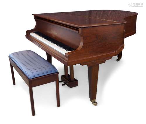 A rosewood baby grand piano by Bluthner, Leipzig, early 20th century, with serial no. 84261, 98cm