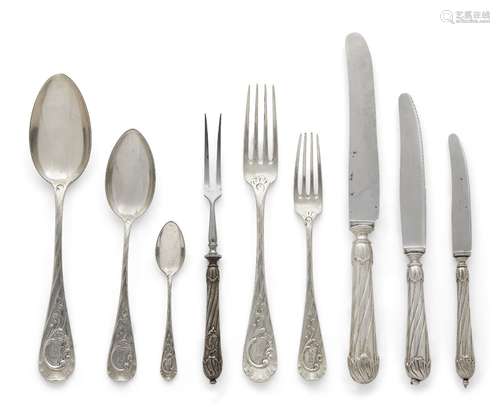 A part-set of late 19th/early 20th century German 800 silver flatware by Wilkens & Söhne, Bremen,