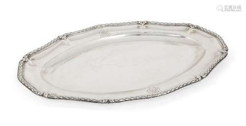 A large oval French silver serving dish, H Fres. & Cie, c.1900, retailed by Maison Boin Taburet,