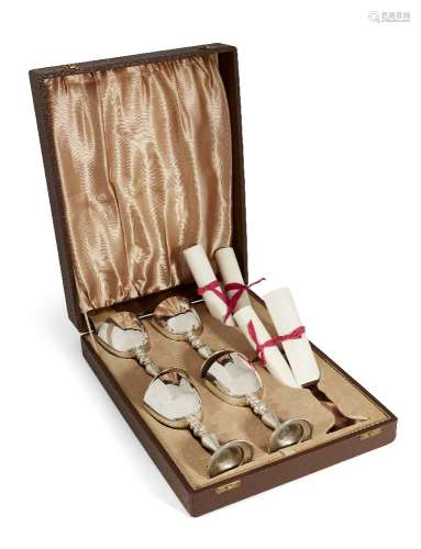 A cased part set of four Elizabeth II and HRH The Duke of Edinburgh silver limited edition wedding