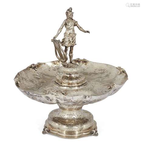 A Victorian electrotype gilt metal copy of a 17th century Augsburg silver pickle bowl, by