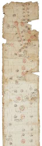 A long genealogical scroll of the Ottoman dynasty, Ottoman provinces, dated AH 1115/1703-04 AD,