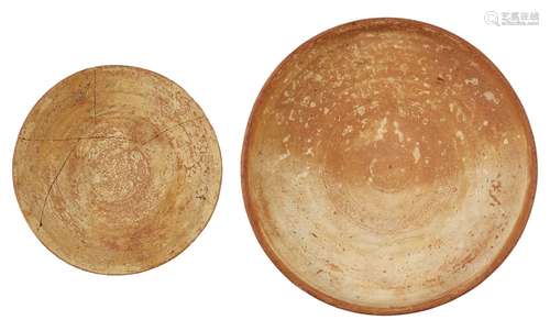 Two Byzantine bowls with incised decoration, 10th-13th century, the first of deep form incised