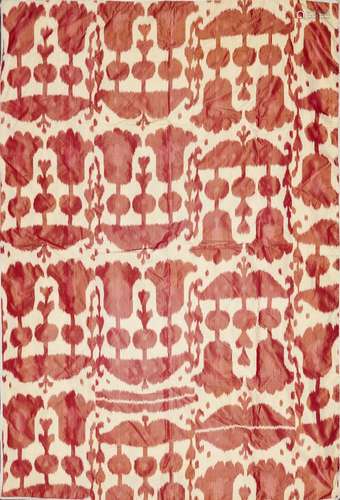 An Ikat panel, Central Asia, late 19th-early 20th century, of rectangular form, woven in silk with