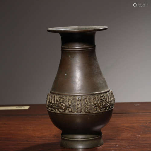 昭和時期銅饕餮紋花瓶