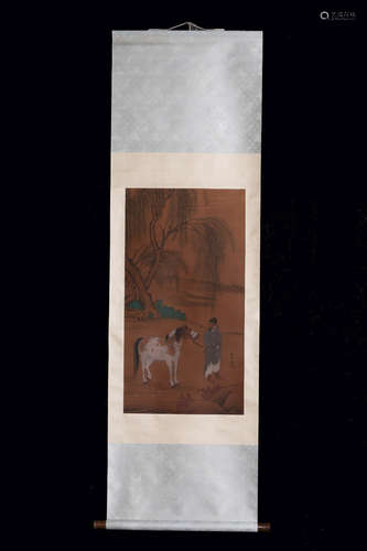 CHINESE INK AND COLOR SCROLL PAINTING