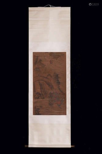 CHINESE INK AND COLOR SCROLL PAINTING