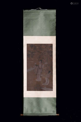 CHINESE INK AND COLOR SCROLL PAINTING