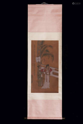 CHINESE INK AND COLOR SCROLL PAINTING