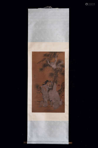 CHINESE INK AND COLOR SCROLL PAINTING