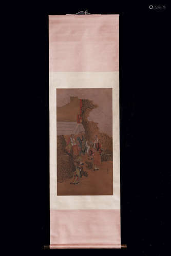 CHINESE INK AND COLOR SCROLL PAINTING