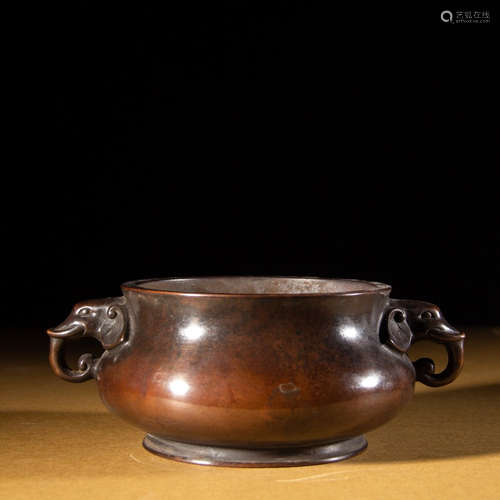 CHINESE BRONZE CENSER, MARKED