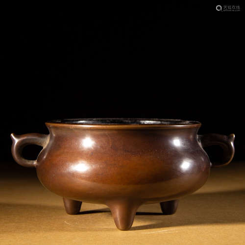 CHINESE BRONZE CENSER, MARKED